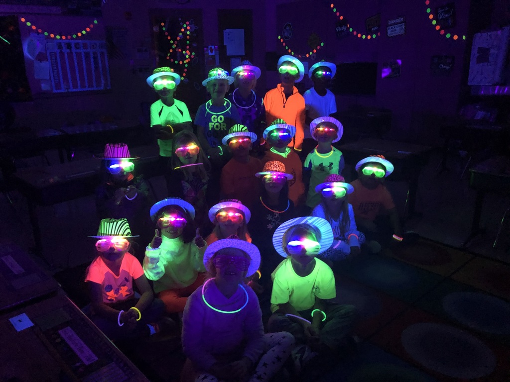 students at glow party
